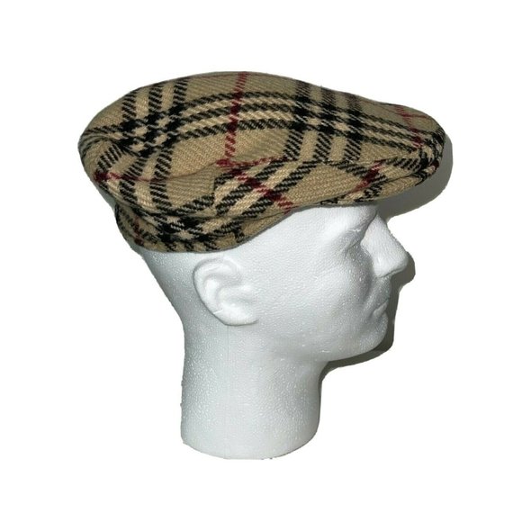 Burberry Other - Burberry London Tan Nova Check Newsboy Wool Cap